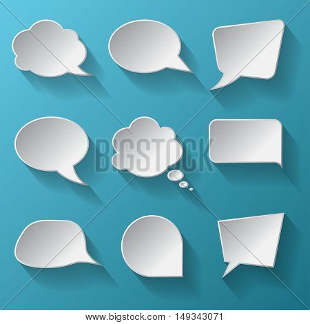 Collection of various bubbles in comic style with shadow