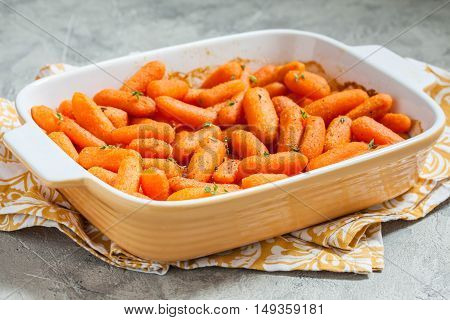 Honey Glazed Baby Carrots With Thyme and Nuts