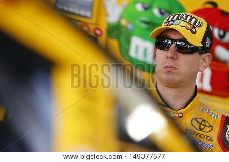 Loudon, NH - Sep 24, 2016: Kyle Busch (18) gets ready to practice for the Bad Boy Off Road 300 at the New Hampshire Motor Speedway in Loudon, NH.