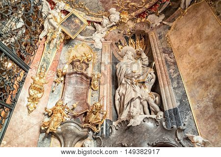 Munich, Germany- AUGUST 6, 2016: Interior of Asamkirche in Munich, Germany.