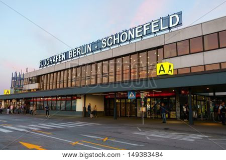 Berlin, Germany - September 19, 2016: Terminal A building of Schoenefeld airport at day time