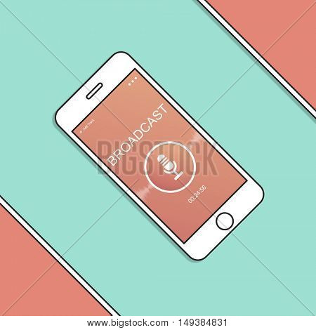 Microphone Audio Podcast Broadcast Media Graphic Concept