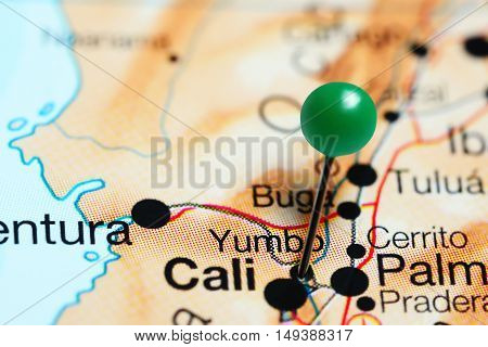 Yumbo pinned on a map of Colombia