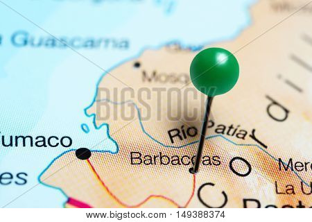 Barbacoas pinned on a map of Colombia