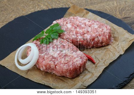 Raw Burget Cutlet