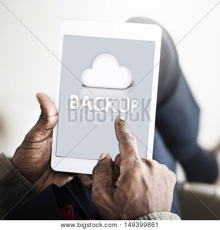 Cloud Network Data Backup Graphic Icon Concept