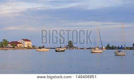 Quiet Harbor in the Evening in Grand Marais Minnesota