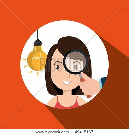 woman search idea think vcector illustration eps 10