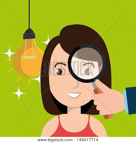 woman search idea think vcector illustration eps 10