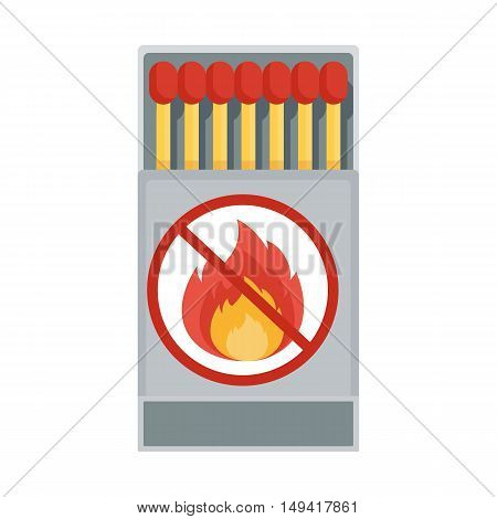 Matches in a matchbox. Vector Matches. Flat cartoon matches illustration. Objects isolated on a white background.
