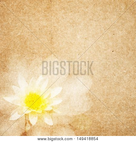 Textured Old Paper Background With Flower