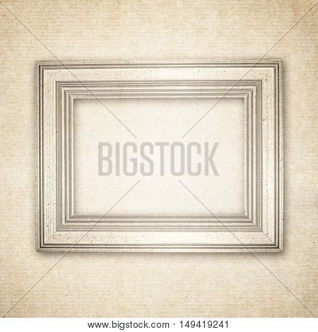 Ventage Wood Frame Background, On Grunge Paper Texture