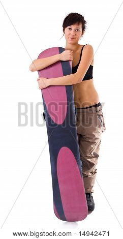 Mädchen mit Snowboard