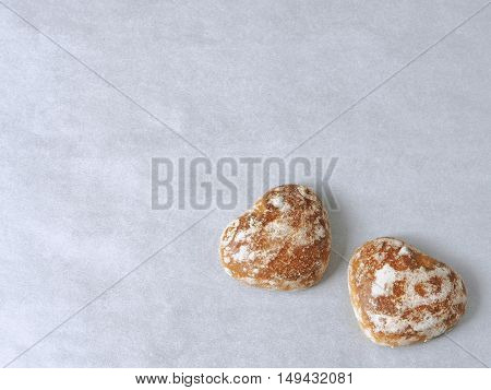Ginger bread hearts upon 