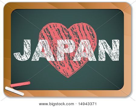 Japan liefde op Blackboard. Aardbeving en Tsunami Design