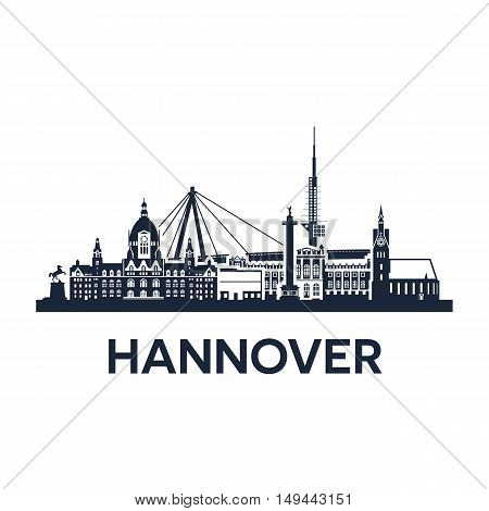 Abstract skyline of city Hannover in Germany, vector illustration