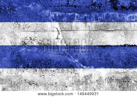 Flag Of Oslo, Norway, 1924-2000, Painted On Dirty Wall