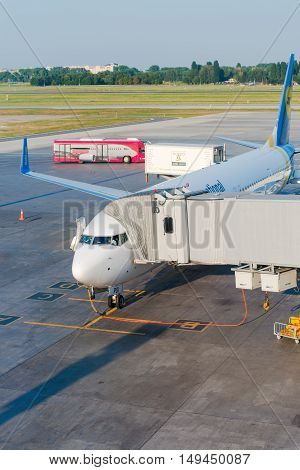 Ukraine International Airlines Airplane In An Airport