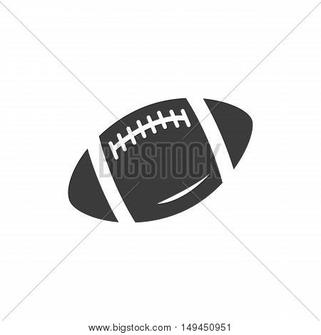 Rugby ball icon. Rugby ball Vector isolated on white background. Flat vector illustration in black. EPS 10