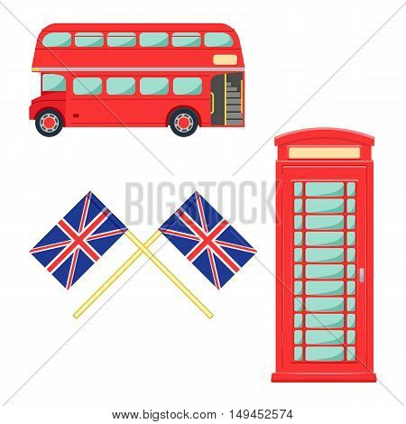 London symbol set. lindon telephone vector illustration isolated on a white background