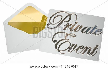 Private Event Invitation Party Envelope Opening 3d Illustration