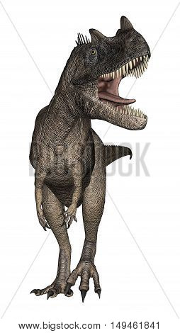 3D Rendering Dinosaur Ceratosaurus On White