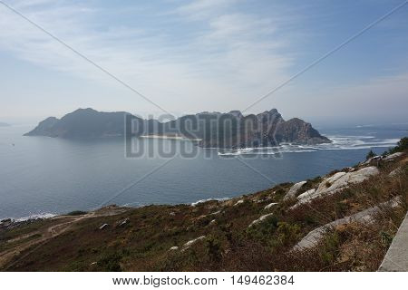 Image of Cies Island in Vigo city in Spain