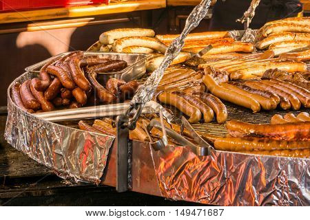 Meats Steak Hamburger Sausage Grill Foil Delicious Steamy Festival