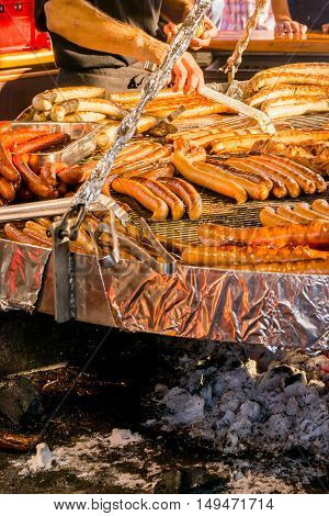 Meats Steak Hamburger Sausage Grill Foil Delicious Steamy Festival