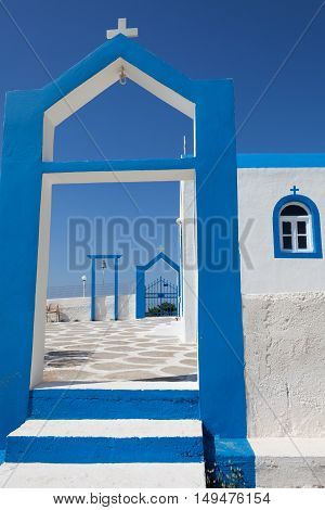 Gate of church in Kos island Greece