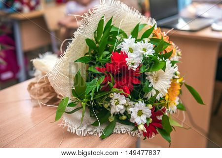 Bouquet of beautiful flowers. Selective focus image