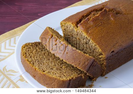 Fresh baked pumpkin bread out of the oven