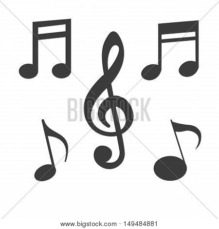 Music note icon. Music note Vector isolated on white background. Flat vector illustration in black. EPS 10