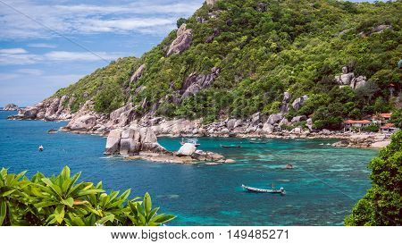 Tanote Bay with Beautiffull Coral Reef, Koh Tao, Thailand.