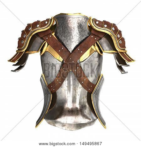 woman armor 3d illustration isolated on background