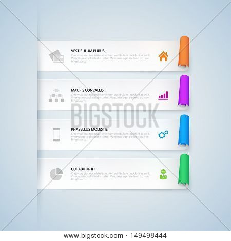 Infographic design elements. Vector illustration. Can be used for infographics, web design, diagram, banners, step up options, workflow layout, etc.