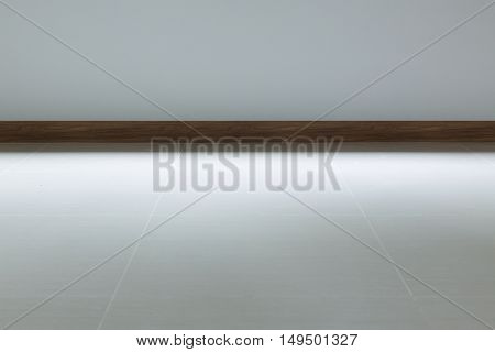 Empty Room Interior, White Tile Floor And White Mortar Wall Background