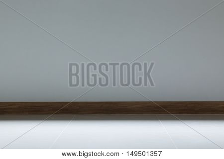 Empty Room Interior, White Tile Floor And White Mortar Wall Background