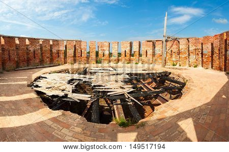 Burned and destroyed the tower of the Kremlin, interior, Smolensk, Orel tower 2013