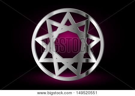 Nine pointed star , stars in a circle