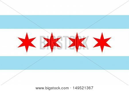 Flag of Chicago is the third most populous city in the United States