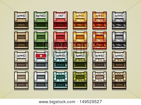 Top-down crates at day for creating video game
