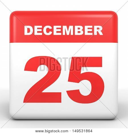 December 25. Calendar On White Background.