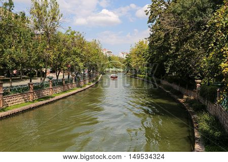 Porsuk River passing through Eskisehir City Turkey
