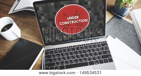 Error Something Went Wrong Under Construction Concept