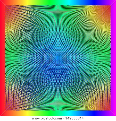 Spirograph of parallel lines. Abstract background of glowing lines.