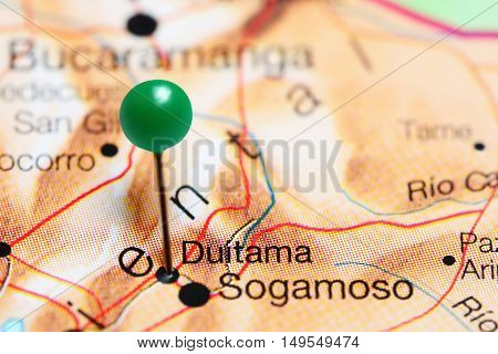 Duitama pinned on a map of Colombia