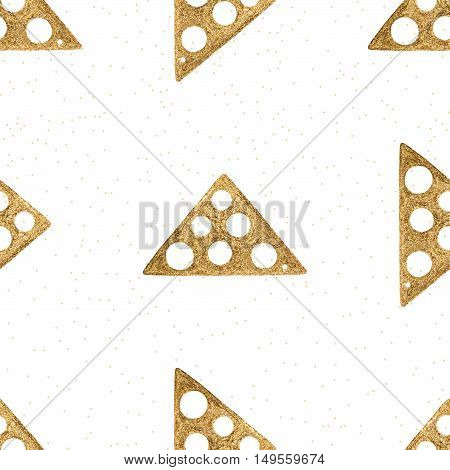 Abstract Ethnic Seamless Pattern. Hand Drawn Gold Tribal Background. Vector Illustration.