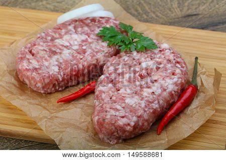 Raw Burget Cutlet