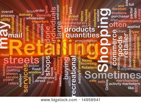 Casella pacchetto software Word cloud concetto illustrazione del retail per la vendita al dettaglio